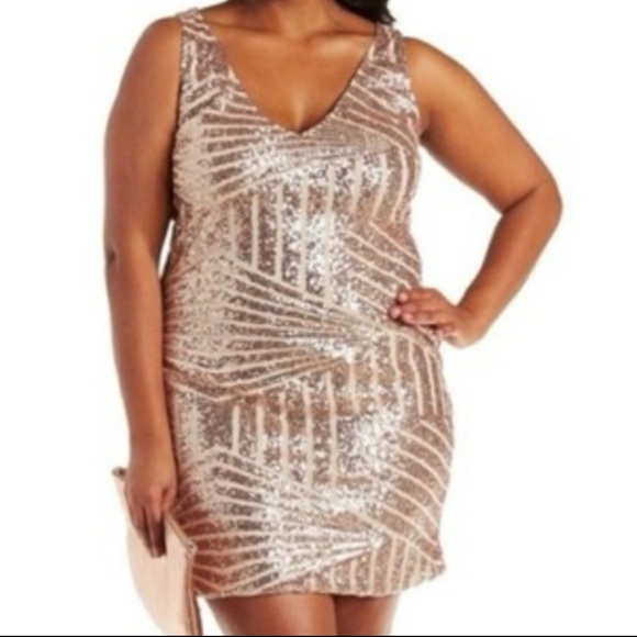 Charlotte Russe Dresses & Skirts - Silver sequined party dress